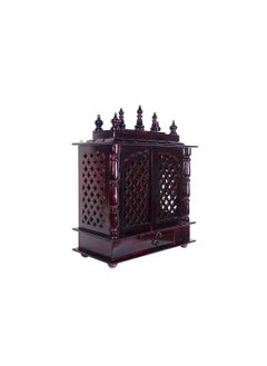 Jodhpur Handicrafts Jodhpur Handicrafts Wooden and MDF Temple with LED Bulb Mandir for Home Big Size Temple for Home with Door Pooja Stand for Home Wall Mount Mahagony 60x30x75cm  - Image 4