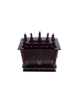 Jodhpur Handicrafts Jodhpur Handicrafts Wooden and MDF Temple with LED Bulb Mandir for Home Big Size Temple for Home with Door Pooja Stand for Home Wall Mount Mahagony 60x30x75cm  - Image 5