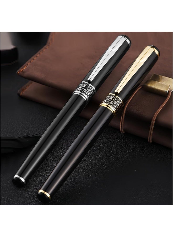 SYOSI Weighted Pen for Hand Tremors, Heavy Metal Writing Instrument for Low Dexterity and Weak Grip, Assistive Device for Parkinson's, Autism, Ergonomic Support Pen (Black Chrome, 2-Pack) - Image 1