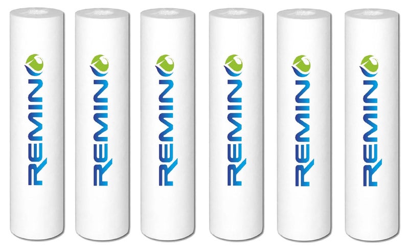 Remino 10 Inch 5 Micron Heavy Spun Pre Filter (PP) Cartridge 110 gm Premium Compatible for Water Purifier Filter Housing (Pack of 6 PP) - Image 1