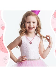 Henoyso Henoyso 6 Set Princess Jewelry Dress Up Jewelry Princess Pretend Toy Jewelry Set with Necklace Bracelet Rings Earrings Princess Costume Jewelry Beaded Toy Necklace for Party Favors Costume  - Image 3