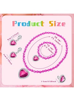 Henoyso Henoyso 6 Set Princess Jewelry Dress Up Jewelry Princess Pretend Toy Jewelry Set with Necklace Bracelet Rings Earrings Princess Costume Jewelry Beaded Toy Necklace for Party Favors Costume  - Image 5