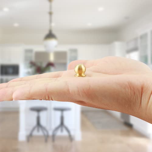 Jiozermi 4 Packs Mini Round Solid Brass Knobs, 1/2 Inch Diameter Brass Pulls, Gold Mini Drawer Pulls, Mini Knobs for Jewelry Box, Gold - Image 5