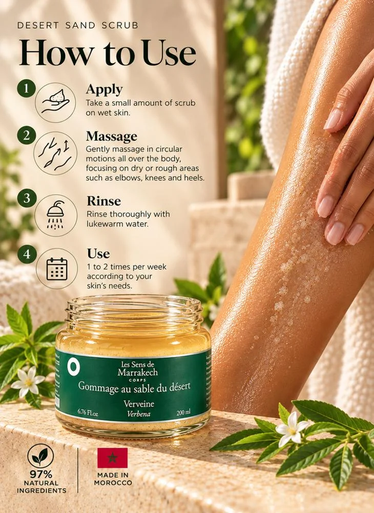 Les Sens De Marrakech  Desert Sand Body Scrub Verbena 200 ml  | Best Price UAE