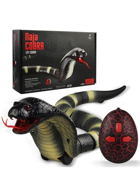 Electric Snake Boy Toy 7-10 Years Old Remote Control Simulation Model Toy For Children's Day Delivery-Color:Black Cobra-45CM [remote Control Version]-low Configuration [6 Batteries]]