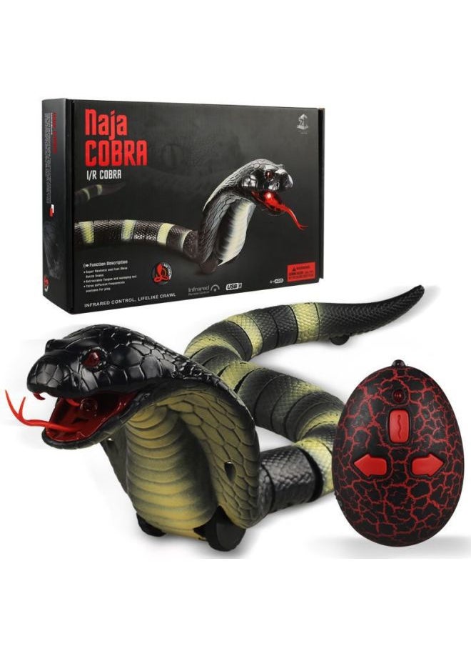 Electric Snake Boy Toy 7-10 Years Old Remote Control Simulation Model Toy For Children's Day Delivery-Color:Black Cobra-45CM [remote Control Version]-low Configuration [6 Batteries]]  - Image 1