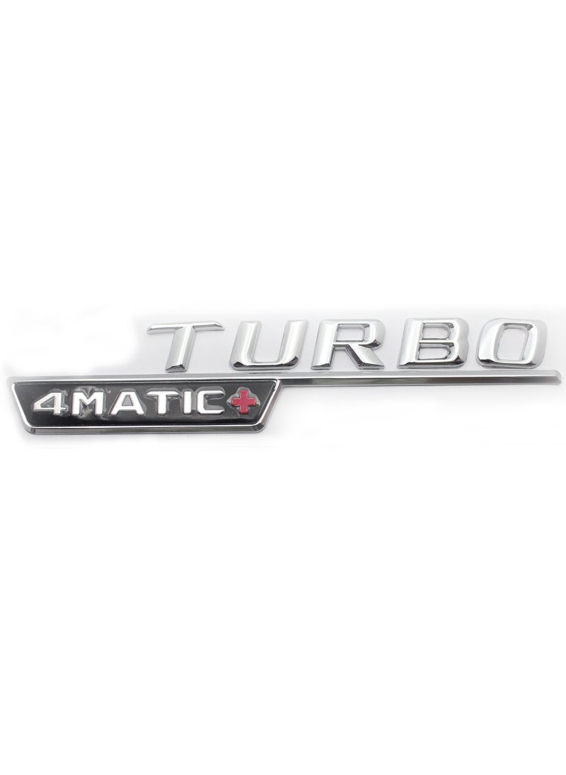 Generic Emblem Turbo 4matic Metal Sticker - Silver  - Image 2