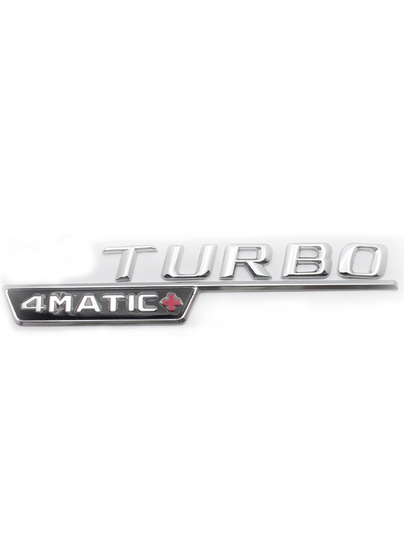 Generic Emblem Turbo 4matic Metal Sticker - Silver  - Image 1