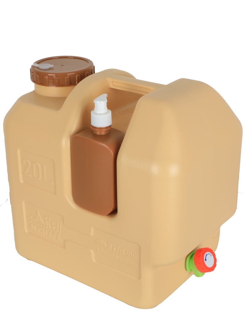 ALGHAFA Water Tank For Trips, 20 Liters, With A Soap Box, For Camping  - Image 1