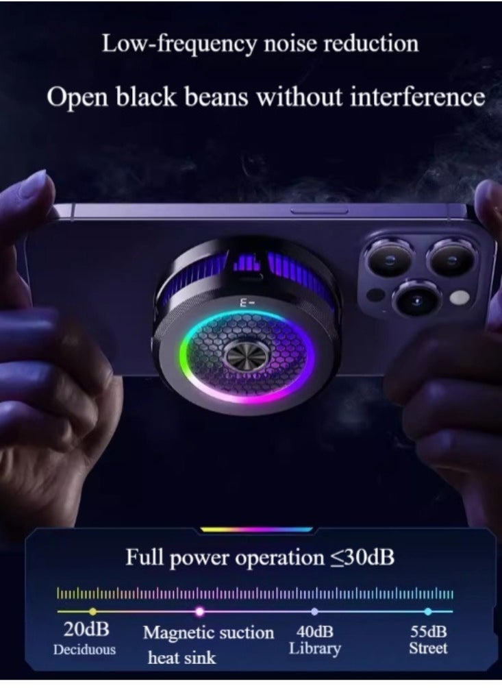 BESTPEAK Gaming phone magnetic radiator with magnetic back clip, dual-purpose mobile phone cooling fan, digital display temperature, mobile phone cooling fan, noiseless mobile cooling fan, fast cooling semiconductor radiator suitable for all smartphones  - Image 2