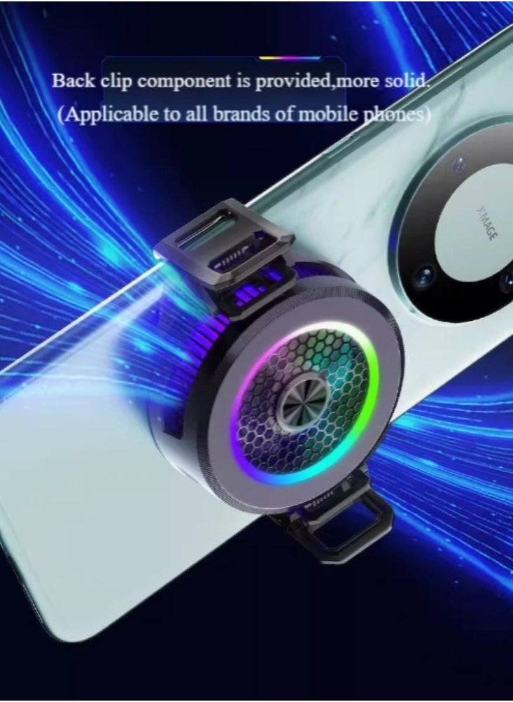 BESTPEAK Gaming phone magnetic radiator with magnetic back clip, dual-purpose mobile phone cooling fan, digital display temperature, mobile phone cooling fan, noiseless mobile cooling fan, fast cooling semiconductor radiator suitable for all smartphones  - Image 4