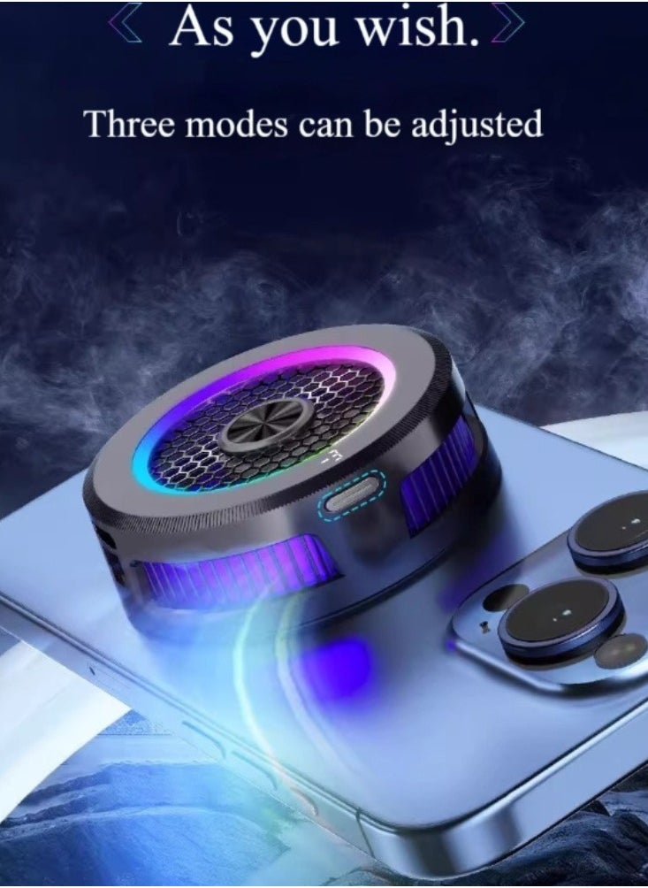 BESTPEAK Gaming phone magnetic radiator with magnetic back clip, dual-purpose mobile phone cooling fan, digital display temperature, mobile phone cooling fan, noiseless mobile cooling fan, fast cooling semiconductor radiator suitable for all smartphones  - Image 5