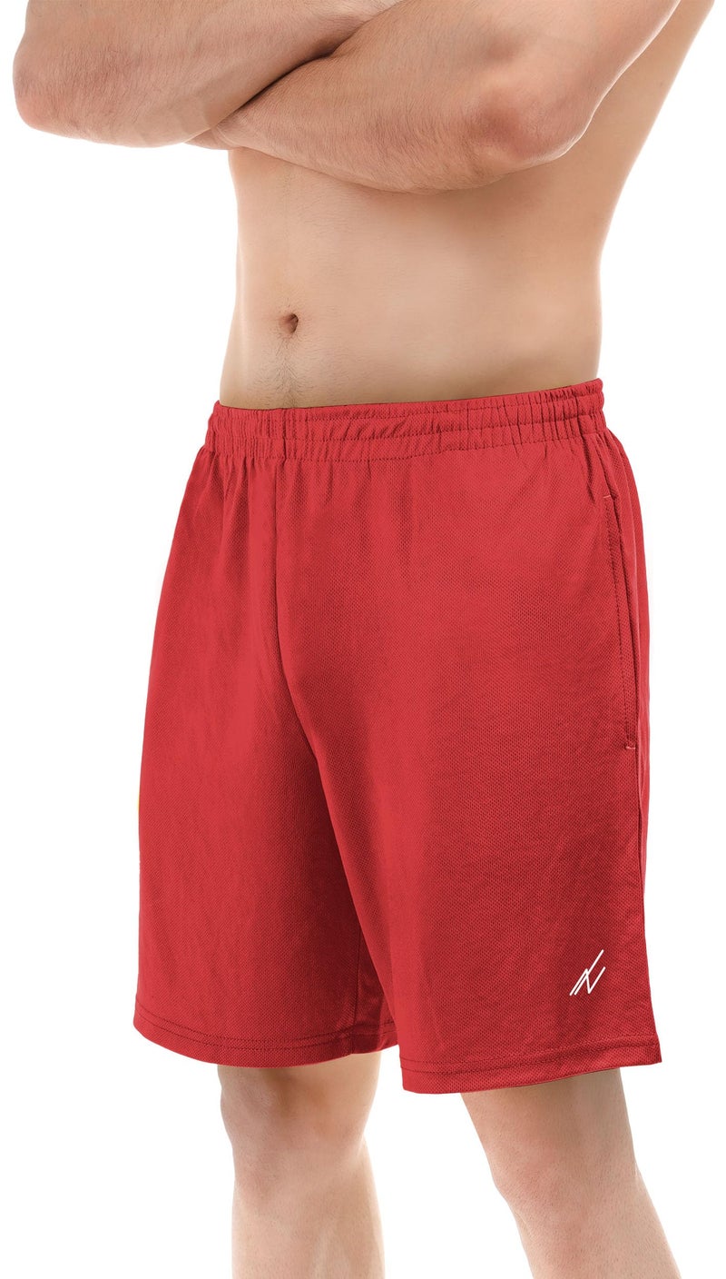 NY Threads Men's Athletic Shorts Quick Dry Loose-Fit Lightweight Running Workout Gym Shorts with Pockets, X-Large, Red - Image 5
