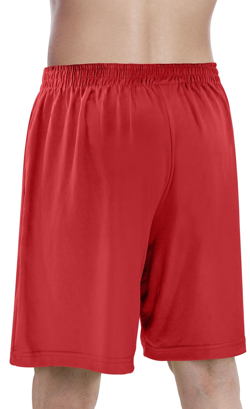 NY Threads Men's Athletic Shorts Quick Dry Loose-Fit Lightweight Running Workout Gym Shorts with Pockets, X-Large, Red - Image 4