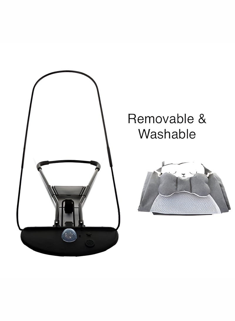 توشيونيكس كرسي هزاز للأطفال مع موسيقى، مقعد متكئ قابل للتعديل، كرسي نوم وأرجوحة، مقاعد هزازة مريحة للأطفال مع موسيقى مهدئة مدمجة، بيت لعب قابل للفصل مع ألعاب، حزام أمان ثلاثي النقاط، تصميم قابل للطي وخفيف الوزن، غطاء قابل للغسل في الغسالة - مثالي للأطفال حديثي الولادة والرضع حتى وزن 5 كجم - Image 4