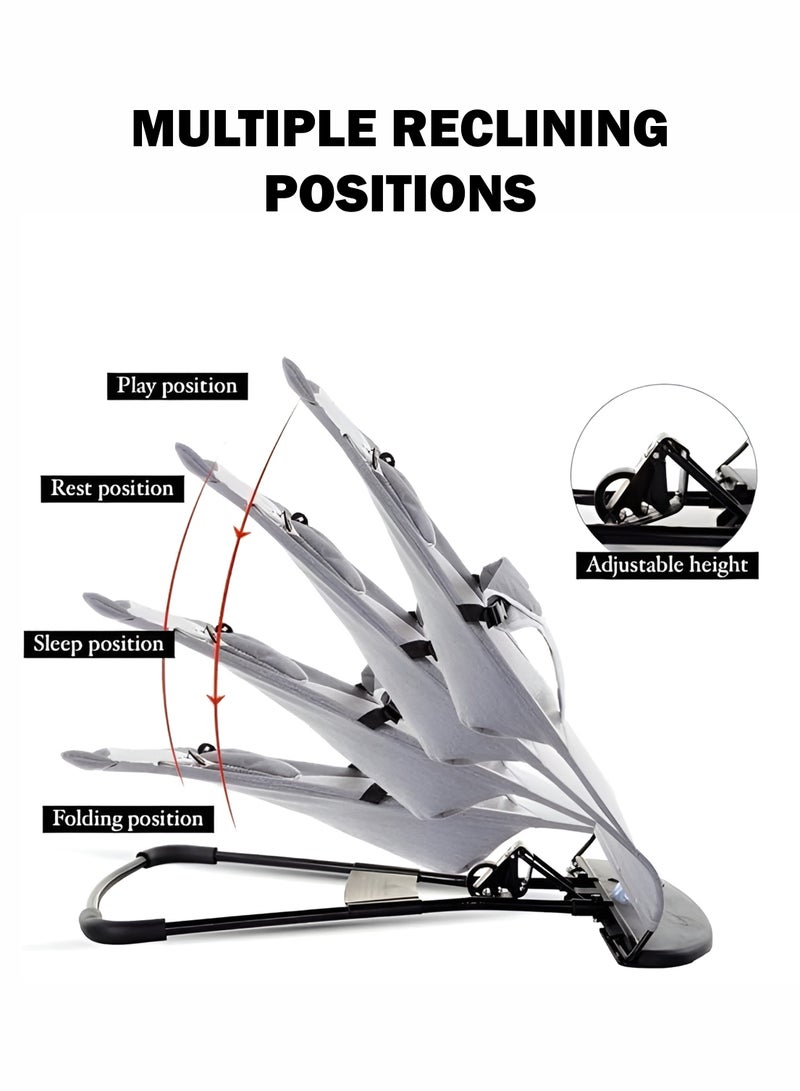 توشيونيكس كرسي هزاز للأطفال مع موسيقى، مقعد متكئ قابل للتعديل، كرسي نوم وأرجوحة، مقاعد هزازة مريحة للأطفال مع موسيقى مهدئة مدمجة، بيت لعب قابل للفصل مع ألعاب، حزام أمان ثلاثي النقاط، تصميم قابل للطي وخفيف الوزن، غطاء قابل للغسل في الغسالة - مثالي للأطفال حديثي الولادة والرضع حتى وزن 5 كجم - Image 2