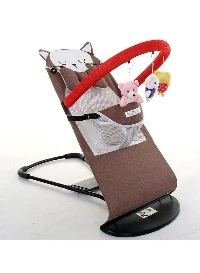 توشيونيكس كرسي هزاز للأطفال مع موسيقى، مقعد متكئ قابل للتعديل، كرسي نوم وأرجوحة، مقاعد هزازة مريحة للأطفال مع موسيقى مهدئة مدمجة، بيت لعب قابل للفصل مع ألعاب، حزام أمان ثلاثي النقاط، تصميم قابل للطي وخفيف الوزن، غطاء قابل للغسل في الغسالة - مثالي للأطفال حديثي الولادة والرضع حتى وزن 5 كجم - Image 1