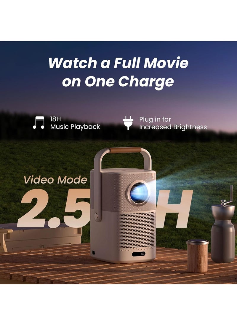 Yaber - Yaber Smart Portable Projector – 2.5-Hour Battery, Dual 5W JBL Speakers, External Android TV, Auto Focus, Keystone Correction, Alexa & NFC Support, 450 Lumens Clarity - Image 1