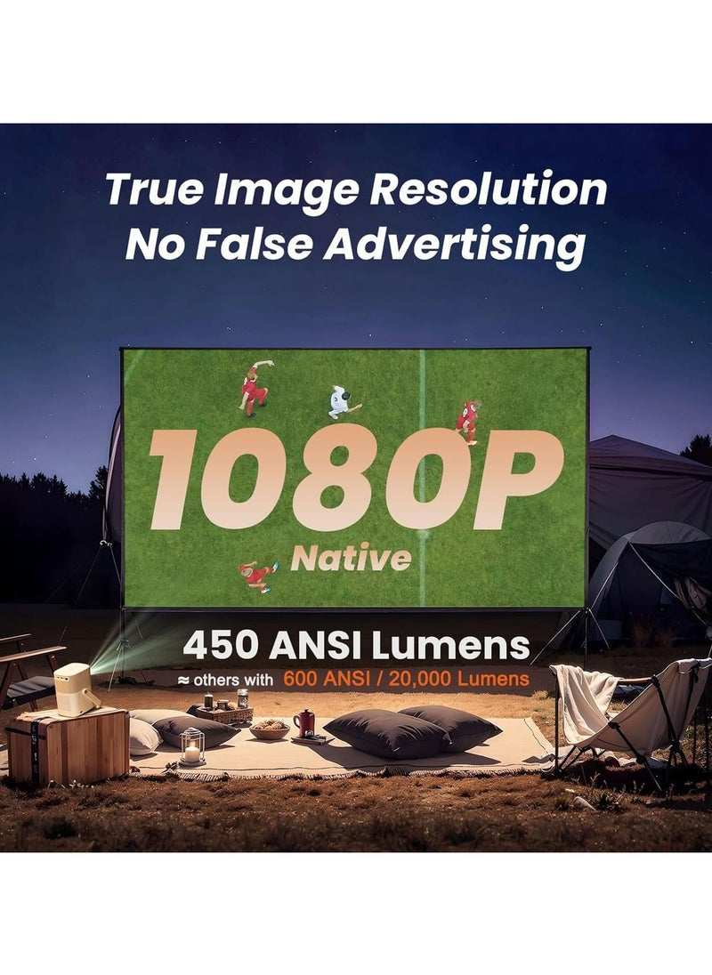Yaber - Yaber Smart Portable Projector – 2.5-Hour Battery, Dual 5W JBL Speakers, External Android TV, Auto Focus, Keystone Correction, Alexa & NFC Support, 450 Lumens Clarity - Image 1