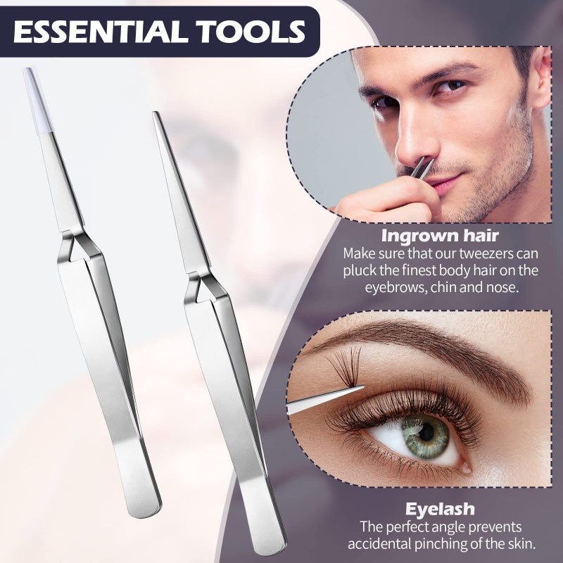 Minatee 3 Pieces Reverse Tweezers for Crafting Cross Locking Electronics Tweezers Reverse Action Forceps Tension Stainless Steel Craft Jewelry Electronics Laboratory - Image 5
