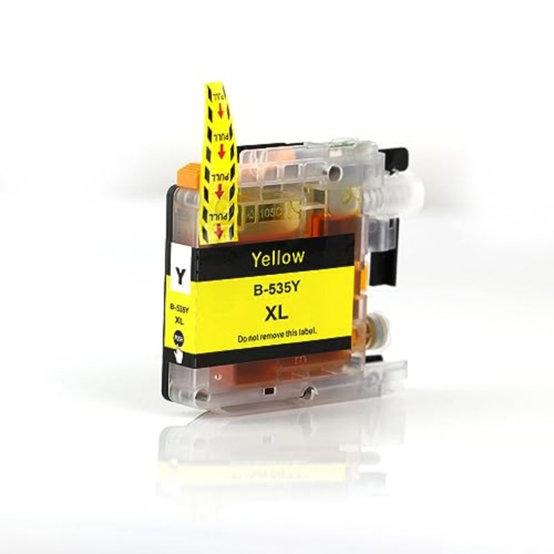 لطابعات Brother DCP-J100/J105/MFC-J200: مجموعة حبر LC535XL/LC539XL مكونة من 4 عبوات، أسود قائم على الصبغة + سماوي/أرجواني/أصفر قائم على الصبغة، عالي الإنتاجية، ومقاوم للبهتان - Image 5