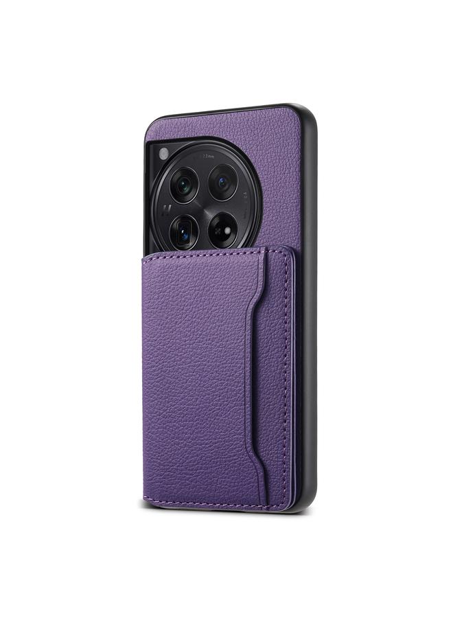 اس-توب جراب لهاتف OnePlus 12 بتصميم حقيبة بطاقات وملمس جلد العجل، جراب هاتف بتغطية كاملة - Image 1