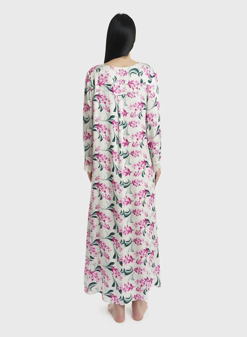KASHKHA Multi color Printed Viscose Nighty (CNH241A)