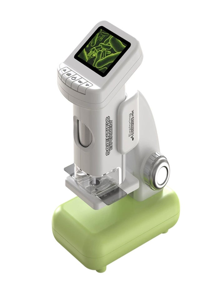 Portable Digital Microscope for Kids with 2.0" LCD Screen, 120X-1200X Magnification, HD Electronic Microscope for Outdoor Exploration, Science Education, Insect/Cell Observation, Includes 38 Cards Green+32GB TF Card+Card Reader - Image 1