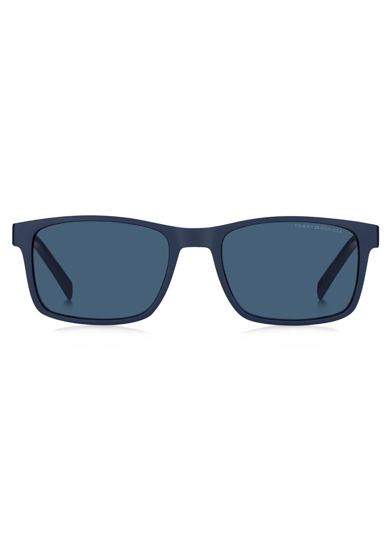 TOMMY HILFIGER Men's UV Protection Rectangular Shape  Sunglasses TH 2089/S BLUE 41 - Lens Size: 40.5 Mm - Mtt Blue M  - Image 3