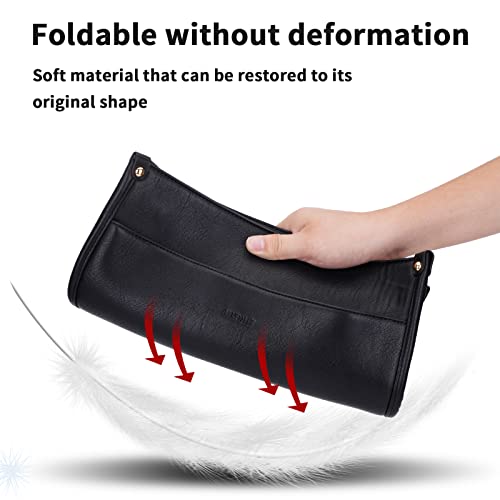 HKCLUF Crossbody Bags for Women Trendy Vegan Leather Hobo Handbags With 2PCS Adjustable Guitar Strap Crossbody Shoulder Purse for Women(black) - Image 5