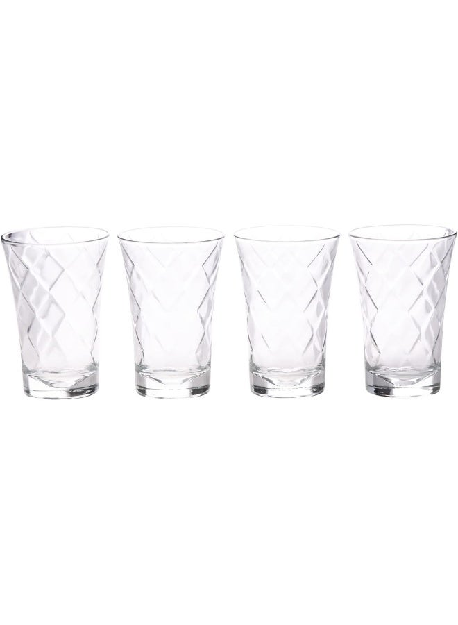 AKDC Imperial Tumbler 4Pcs L(8CM) XW(8CM) XH(12CM) Transparent - Image 1