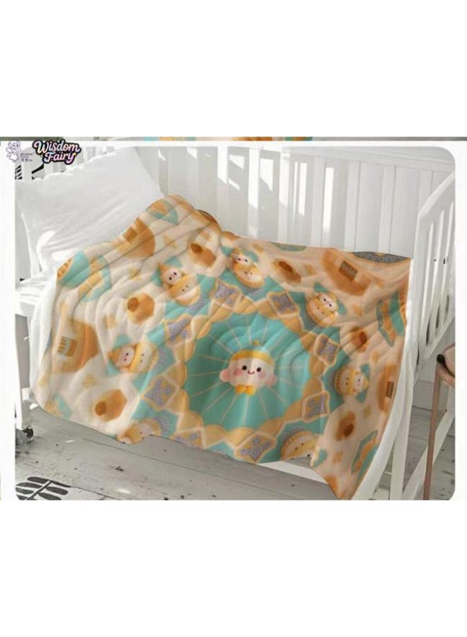 Wisdom Fairy baby cartoon flannel thin blanket (warm and comfortable, suitable for sleep, game use) 70cm*100cm - 42 - Image 1