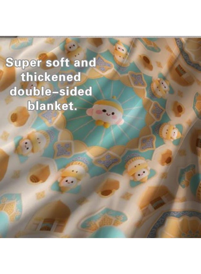Wisdom Fairy baby cartoon flannel thin blanket (warm and comfortable, suitable for sleep, game use) 70cm*100cm - 42 - Image 5