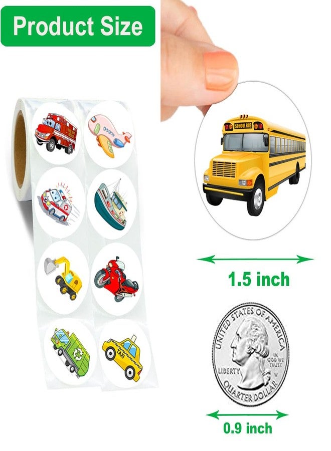Hohamn 600 Pcs Transportation Stickers for Kids Teachers 1.5 Inch 16 Styles Transportation Vehicle Assorted Car Motorcycle Ship Airplane Stickers Roll for Kids Birthday Party School Reward Giveaways - Image 3
