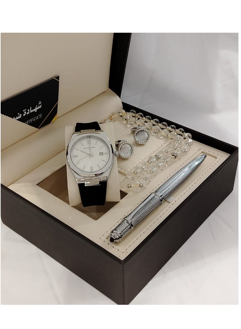 Generic A complete set consisting of a watch, cufflinks, pen, and new rosary 