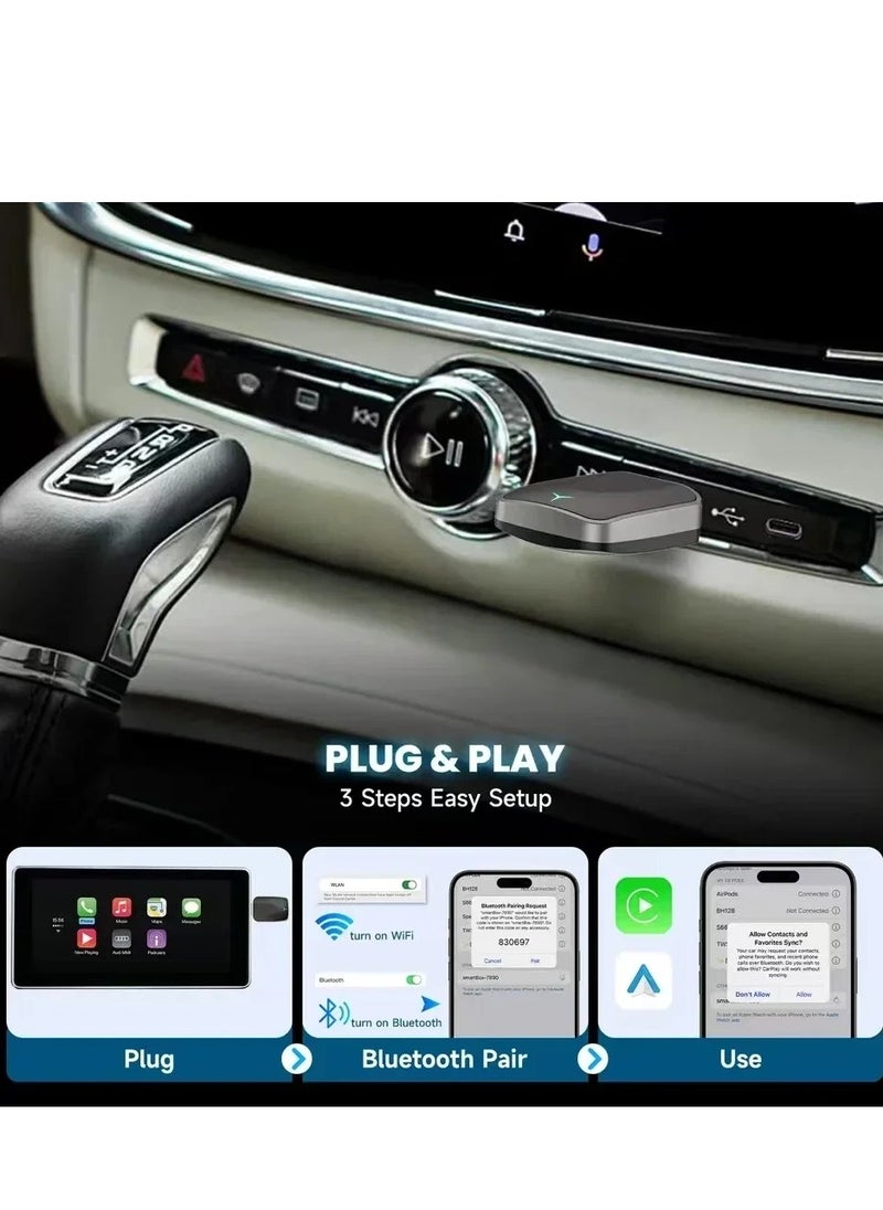 Generic - 2025 NEW 2 In 1 Wireless Carplay AI Box Auto Plug And Play Applicable To Convert Original Car Wired Carplay To Wireless - Image 1