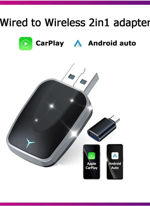2025 NEW 2 In 1 Wireless Carplay AI Box Auto Plug And Play Applicable To Convert Original Car Wired Carplay To Wireless