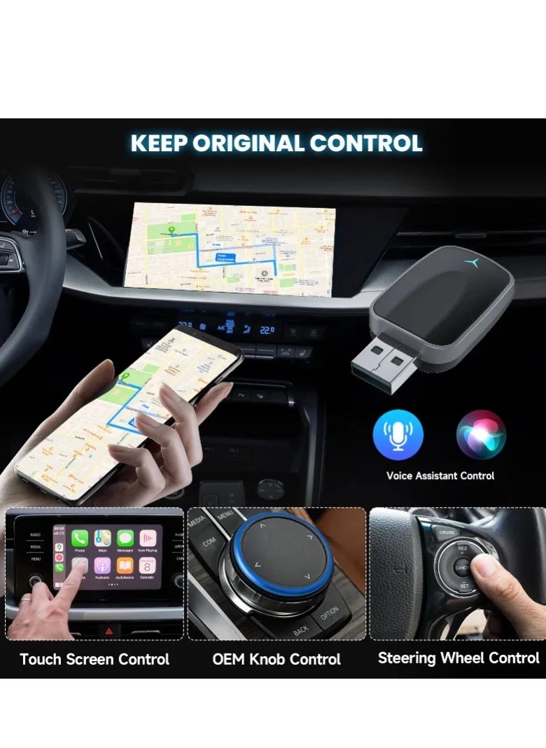 Generic - 2025 NEW 2 In 1 Wireless Carplay AI Box Auto Plug And Play Applicable To Convert Original Car Wired Carplay To Wireless - Image 1