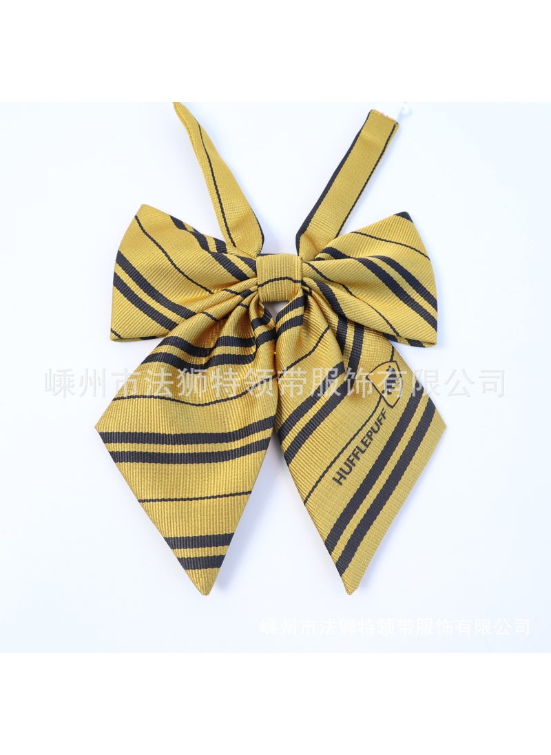 Generic Harry Potter Hogwarts Striped Silk Necktie Yellow 