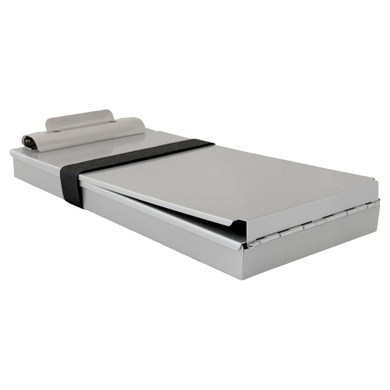 Saunders Dual Layer Police Storage Clipboard, Silver Metal Clipboard with Storage, Ticket Size Paper Organizer with Steel Clip and Locking Latch, Police Equipment Form Holder for EMS - Made in USA - Image 4