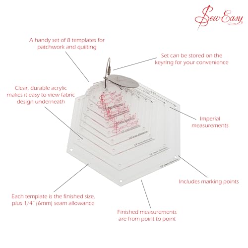 Sew Easy Patchwork Mini Hexagon Template Set - Image 3