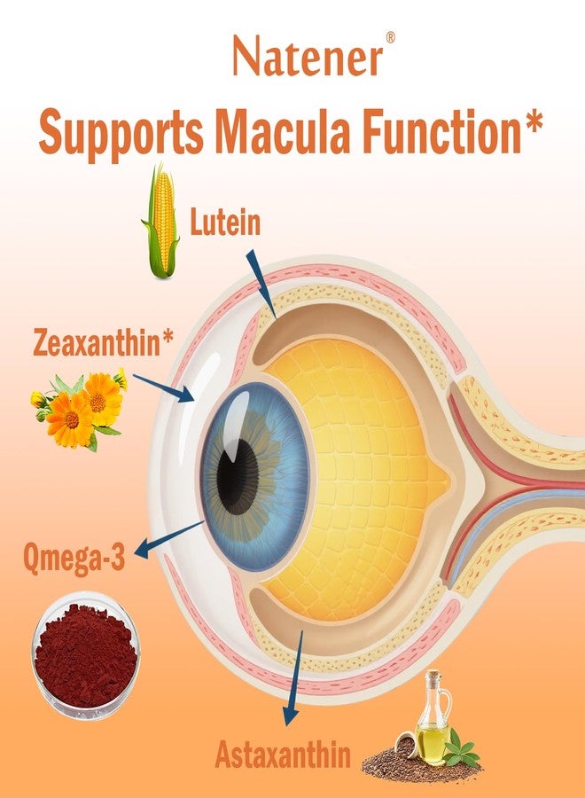 Natener 14 in 1 Eye Vitamins, 25mg Lutein, 5mg Zeaxanthin, 24mg Astaxanthin, 800mg Omega-3 & 100mg L-Theanine, Supports Eye Health, Moisture and Comfort* - Image 4
