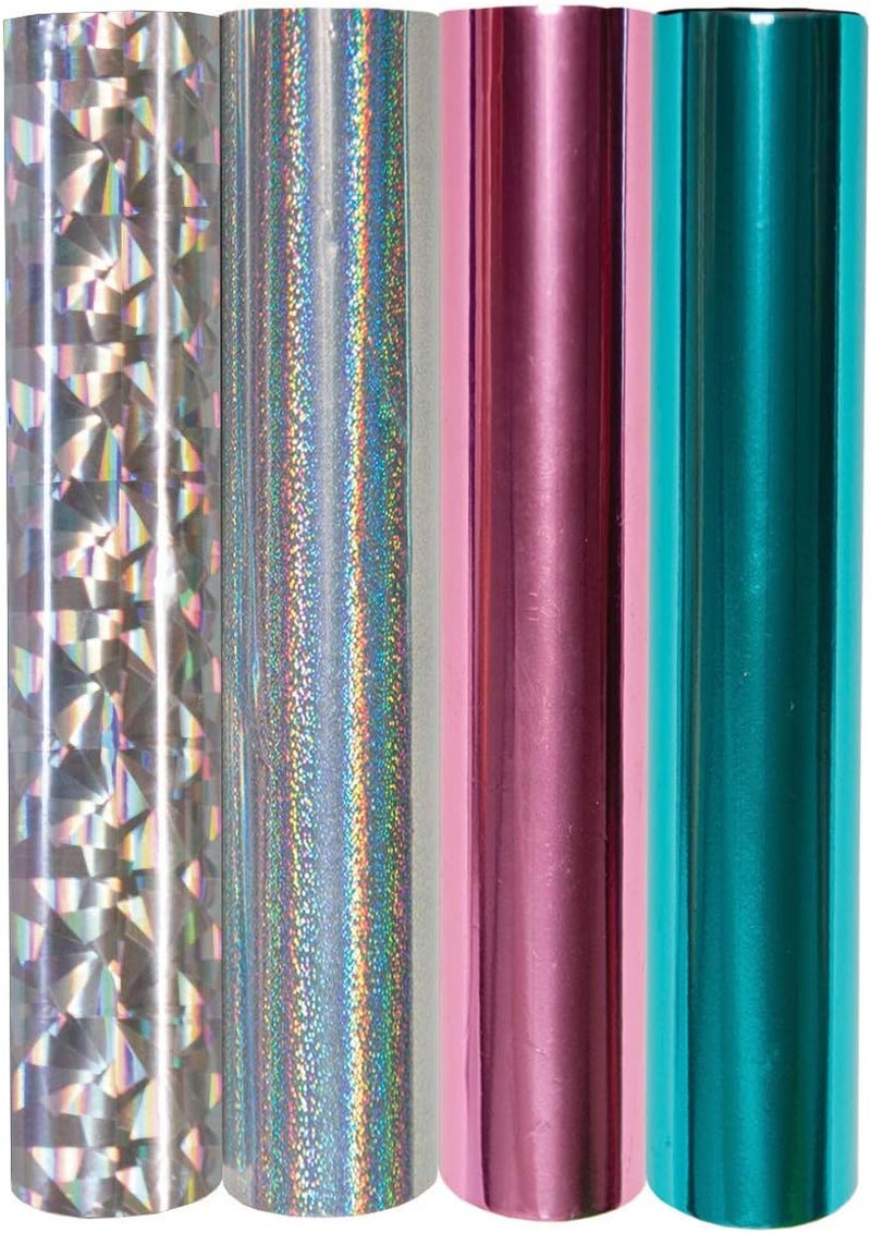 Spellbinders 4 Metallic & Holographic Variety Pack Glimmer Hot Foil Roll, Multi - Image 1