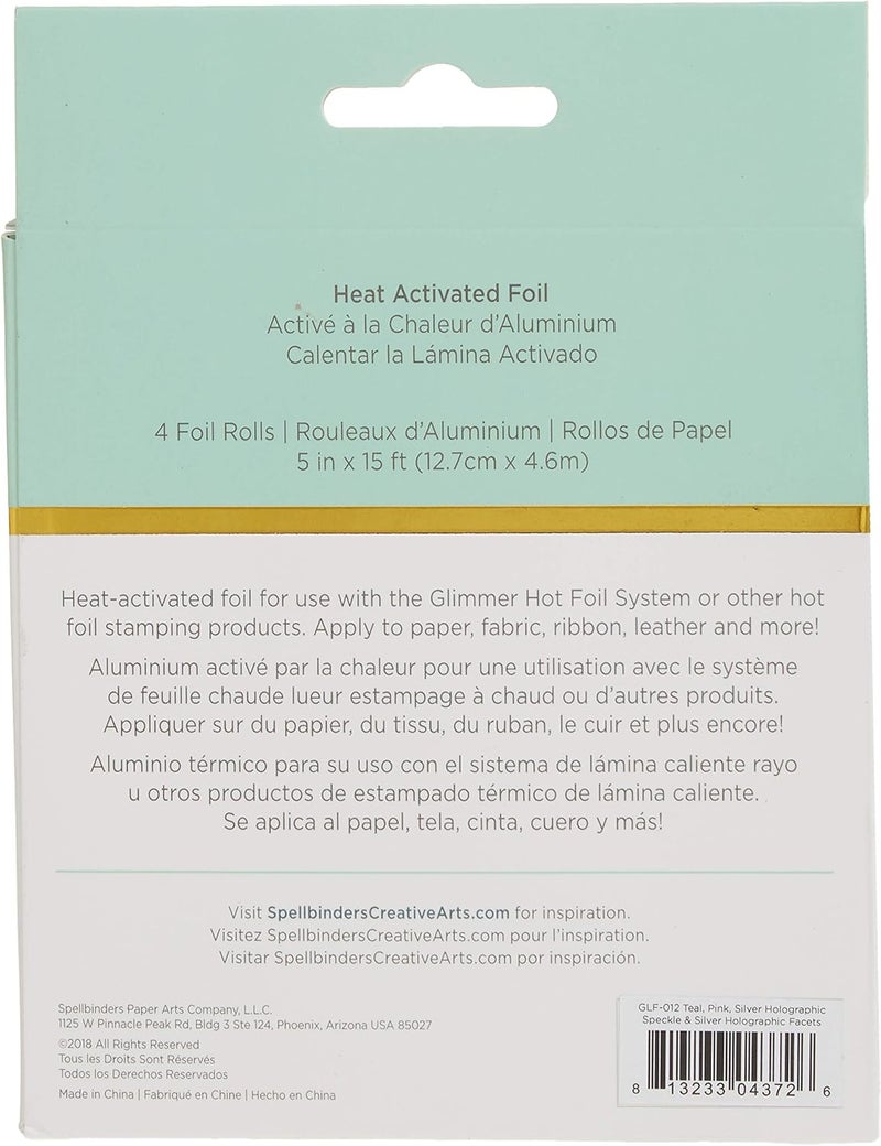 Spellbinders 4 Metallic & Holographic Variety Pack Glimmer Hot Foil Roll, Multi - Image 3