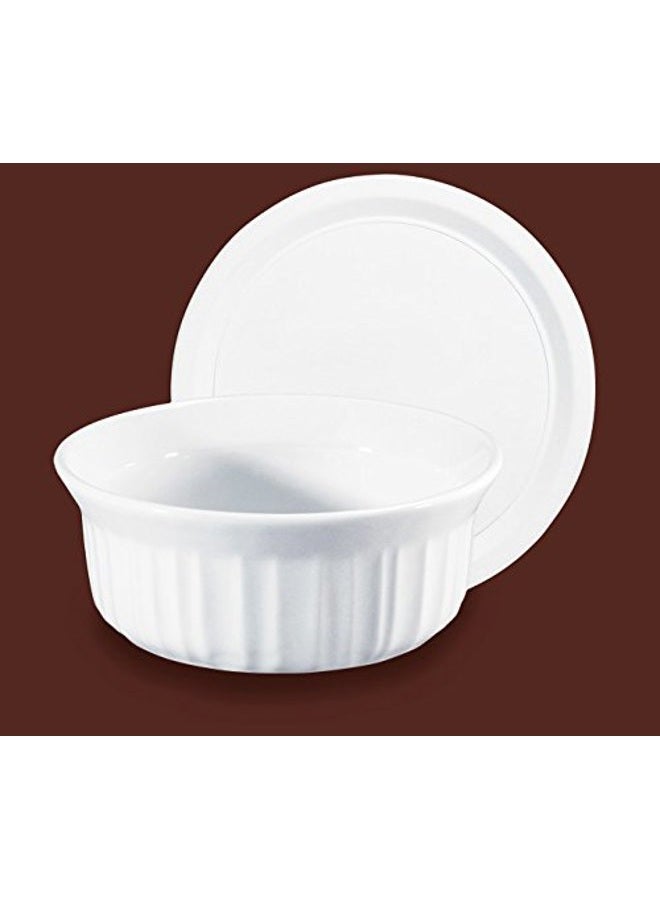 Corningware French White Pop-Ins 16-Ounce Round Dish with Plastic Cover, Pack of 2 Dishes - Image 3