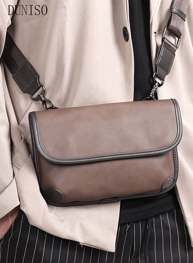 DUNISO Compact Crossbody Bag for Men Waterproof Sling Bag Multipurpose Cross Body Chest Bag Shoulder Bag for Travel Hiking Retro Purse Bag with Detachable Strap  - Image 5