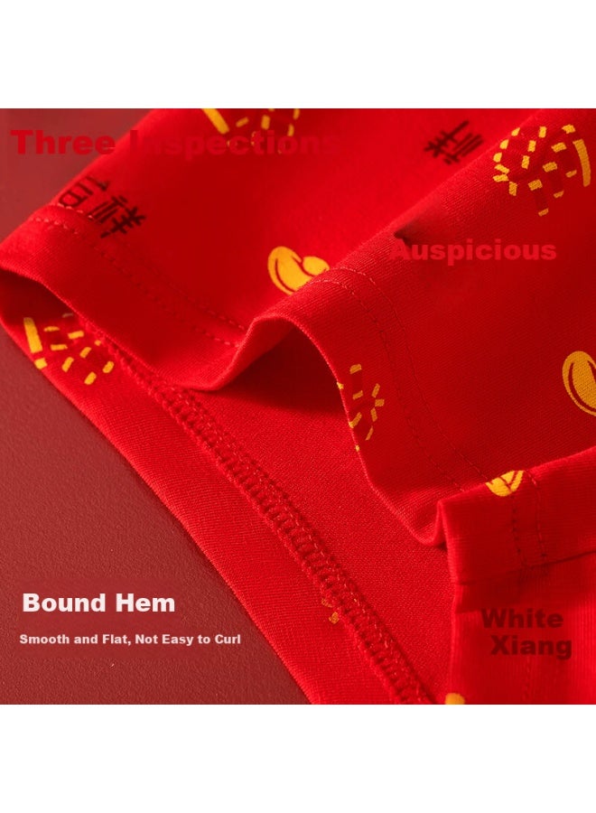 Threegun [shisui Series] Men's Pure Cotton Socks Lucky Red Socks And Underwear Gift Box Set - Image 5