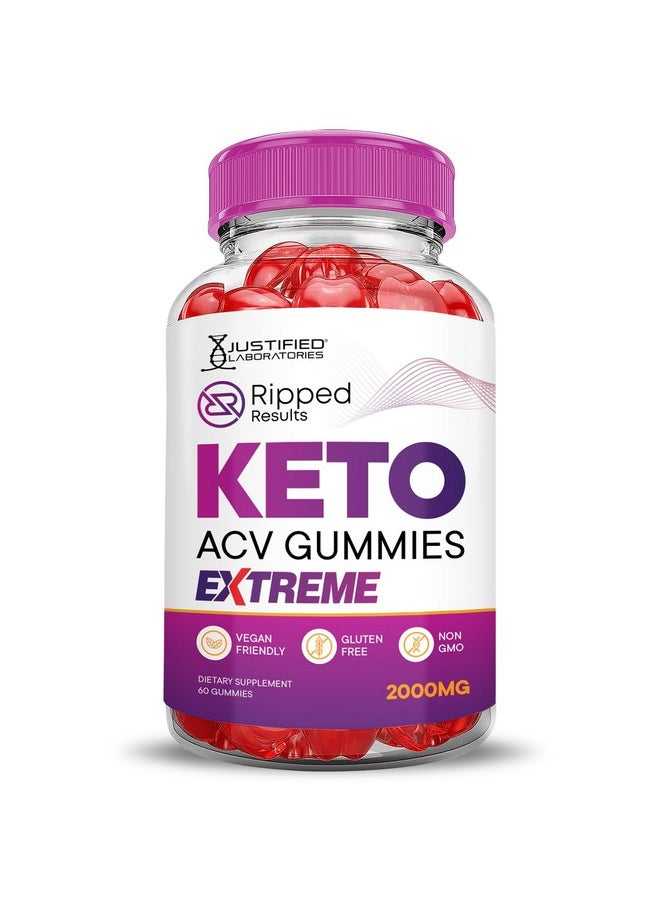 جاستفايد لابوراتوريز - (عبوة من 5 قطع) Ripped Results Keto ACV Gummies Extreme 2000MG Ripped Results Keto Gummies Apple Cider Vine Formulated with Pomegranate Beet Juice Powder B12 Vegan Non GMO 300 Gummys - Image 1