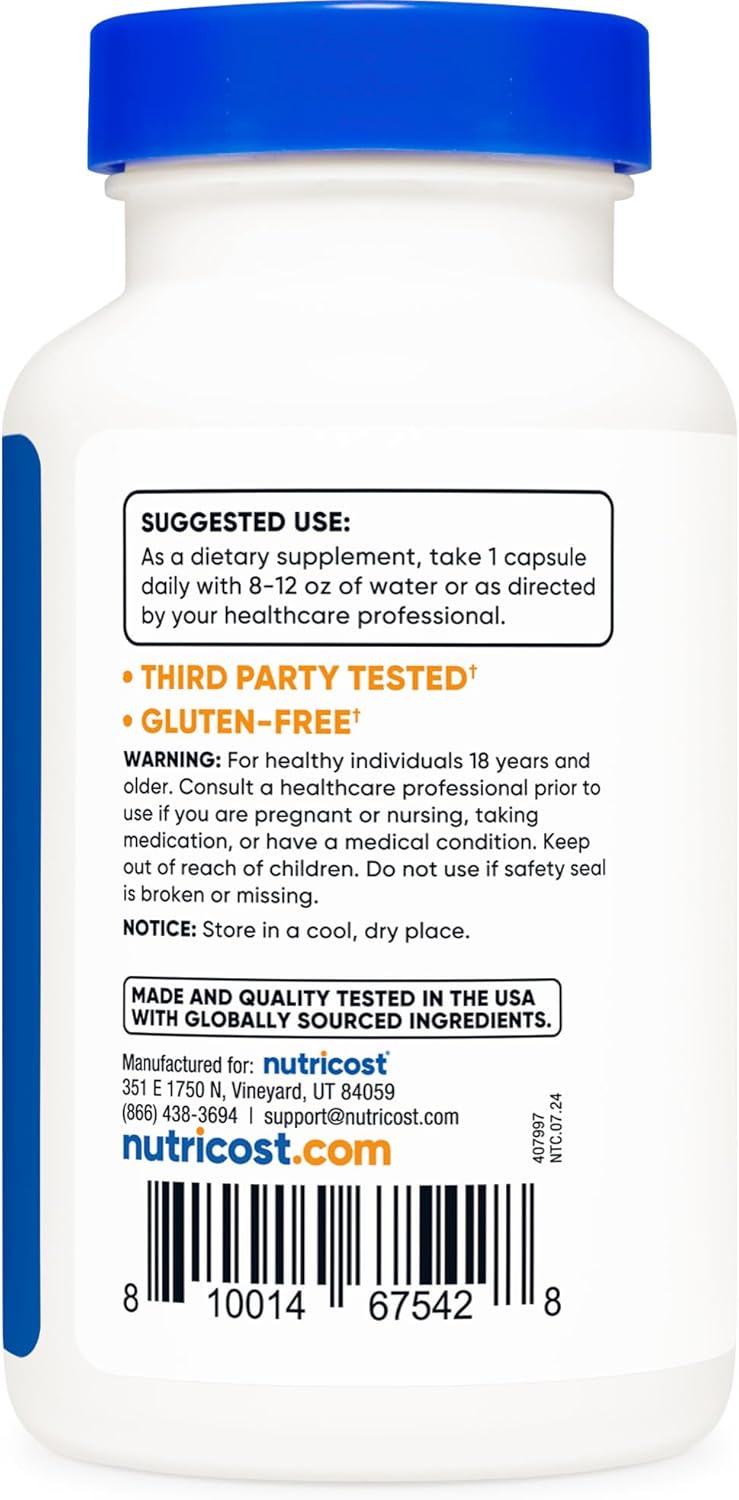 Nutricost نوتريكوست DIM دايندوليلميثان بلس بيوبرين 300 ملغ 120 كبسولة نباتية - إمداد يصل إلى 4 أشهر - مكمل DIM بقوة قصوى - Image 4