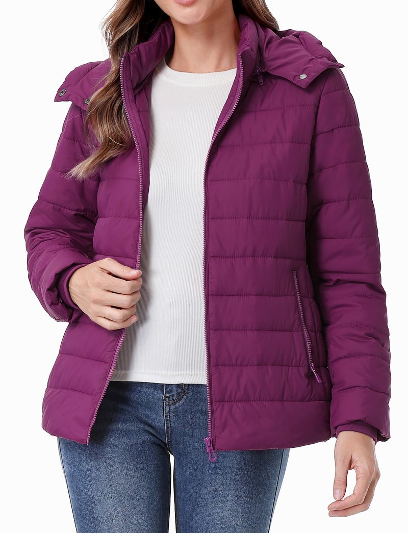 TDYPCI Women's Winter Coat Lightweight Waterproof Puffer Jacket - Quilted Short Down Coat for Women, Ultra Warm Winter Jacket with Hood - Image 2
